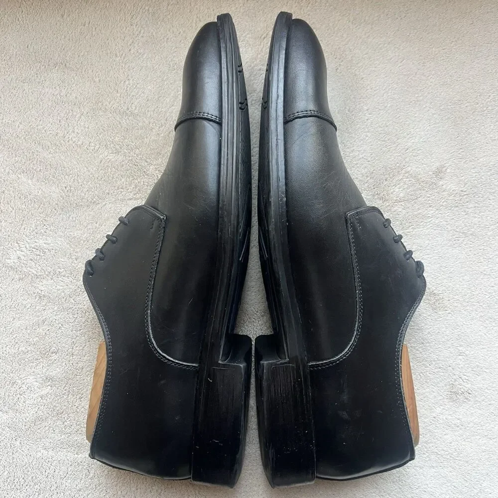 Charles Tyrwhitt‎ Black Leather Cap Toe Oxford Dress Shoes Men's 8 Lace Up Work